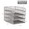 Mind Reader Stackable Paper Tray, Desktop Organizer, File Storage, Office, Metal Mesh, 4 Pcs., SIlver